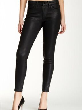 Joe's Jeans Black Coated Skinny Jeans 28